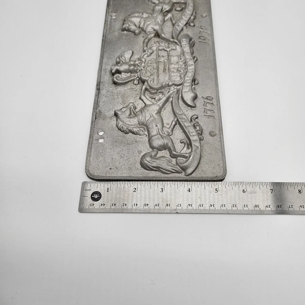 Vtg PA Virtue, Liberty & Independence Bicentenial Pewter License Plate